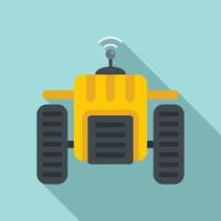 Autonomous farm machine icon, flat style vector