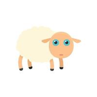 Pretty sheep icon, flat style vector