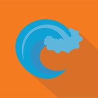 Wave storm icon, flat style vector