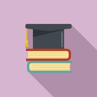 Library graduated hat icon, flat style vector