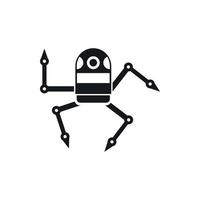 Spider robot icon, simple style vector