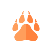 Dog and cat paws with sharp claws. cute animal footprints png