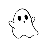 un fantasma malvado blanco de dibujos animados que se divierte acechando a la gente en Halloween. png
