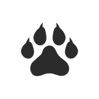 Dog and cat paws with sharp claws. cute animal footprints png