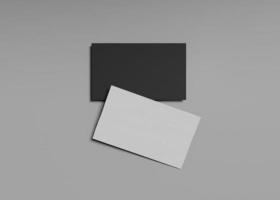 tarjetas de visita en blanco y negro en blanco foto