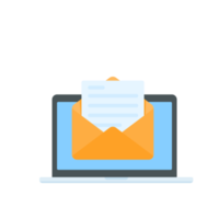 letter on computer monitor The concept of e-mail communication png