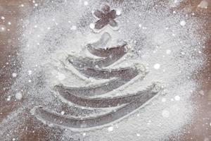 picture tree in flour photo