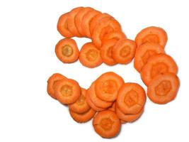 Carrots cut into round pieces. Healthy food photo