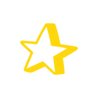 hand drawn star collection simple design png