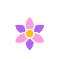 silhueta de flor desabrochando. flores simples para uma bela decoração png