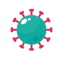 virus de icono covid-19 que se propagan al toser o estornudar diseño plano simple png
