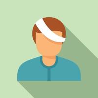 Kid eye injury icon, flat style vector