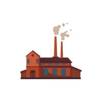 Factory building icon, cartoon style vector