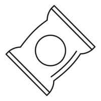 icono de paquete de fichas, estilo de esquema vector