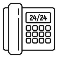 Call any hour center icon, outline style vector