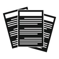 Conclusion papers icon, simple style vector