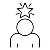 Star recruiter icon, outline style vector