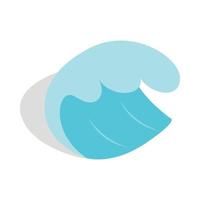 icono de olas marinas o oceánicas, estilo 3d isométrico vector