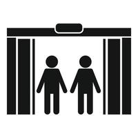 People in elevator icon, simple style vector