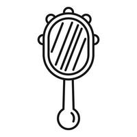 Hand mirror icon, outline style vector