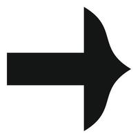 Arrow icon in black vector simple