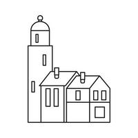 Houses icon, outline style vector