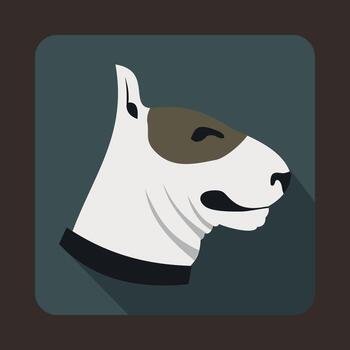 icono de perro bull terrier, estilo plano vector