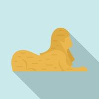 Egypt sphinx icon, flat style vector