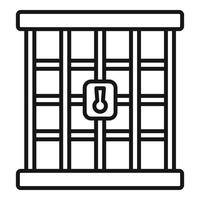 icono de la puerta de la prisión, estilo de esquema vector