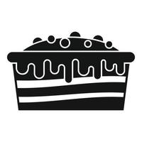 Sweet chocolate cake icon, simple style vector