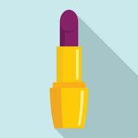 Gold lipstick icon, flat style vector