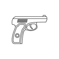 Gun icon in outline style vector