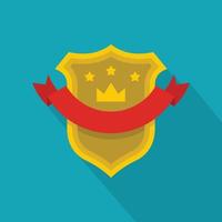 Badge quality icon, flat style vector