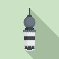 Artificial satellite spaceship icon, flat style vector