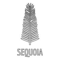 Sequoia branch icon, outline style. vector