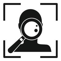 Search face scan icon, simple style vector