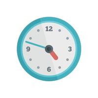 Office wall clock icon, flat style vector