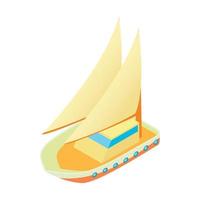 Seagoing vessel icon, cartoon style vector