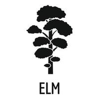 Elm tree icon, simple black style vector