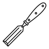 Chisel icon, outline style vector