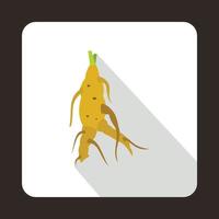 icono de podredumbre de ginseng en estilo plano vector