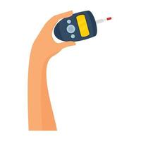 Use of glucometer icon, flat style vector