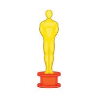 Cinema gold award icon, cartoon style vector