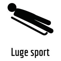 Luge sport icon, simple style. vector