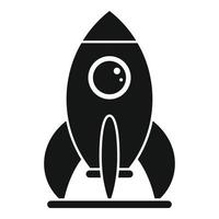 Kid amusement rocket icon, simple style vector