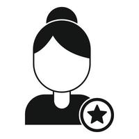 icono de reputación de mujer, estilo simple vector