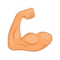 Biceps hands icon, cartoon style vector