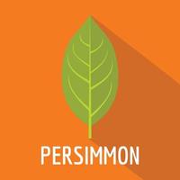 Persimmon leaf icon, flat style vector