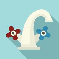 Old faucet icon, flat style vector