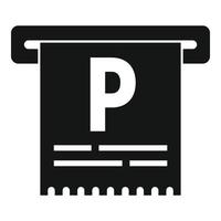 icono de ticket de estacionamiento, estilo simple vector